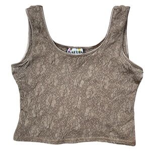 Vintage 90s Marusa Floral Lace Crop Top Size S/M